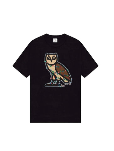 OVO HOLIDAY BUBBLE OWL T-SHIRT - Black